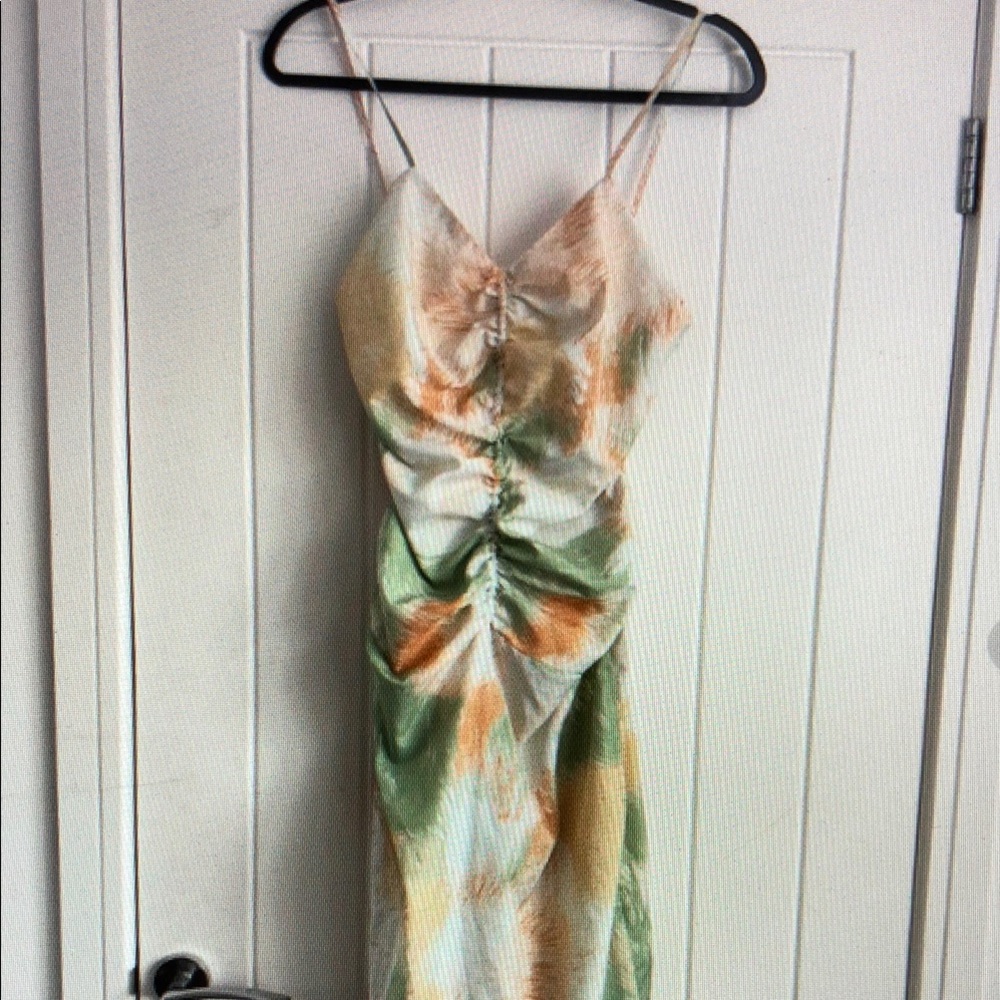 Elegant Multicolor Tie-Dye Dress